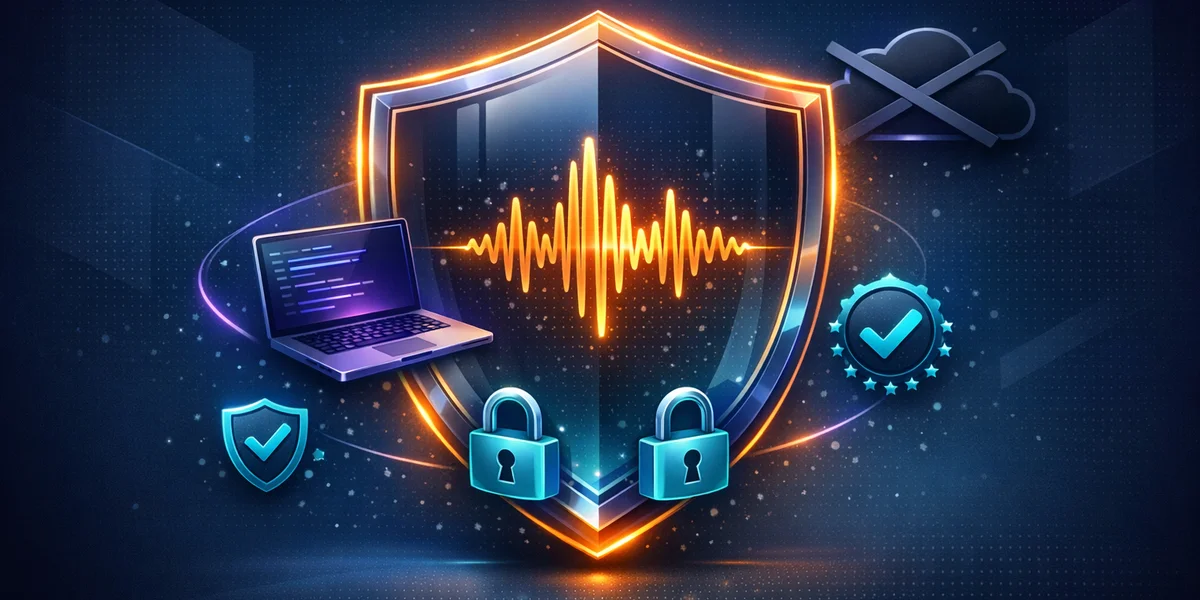 Offline voice dictation privacy — data stays on device, zero cloud transmission