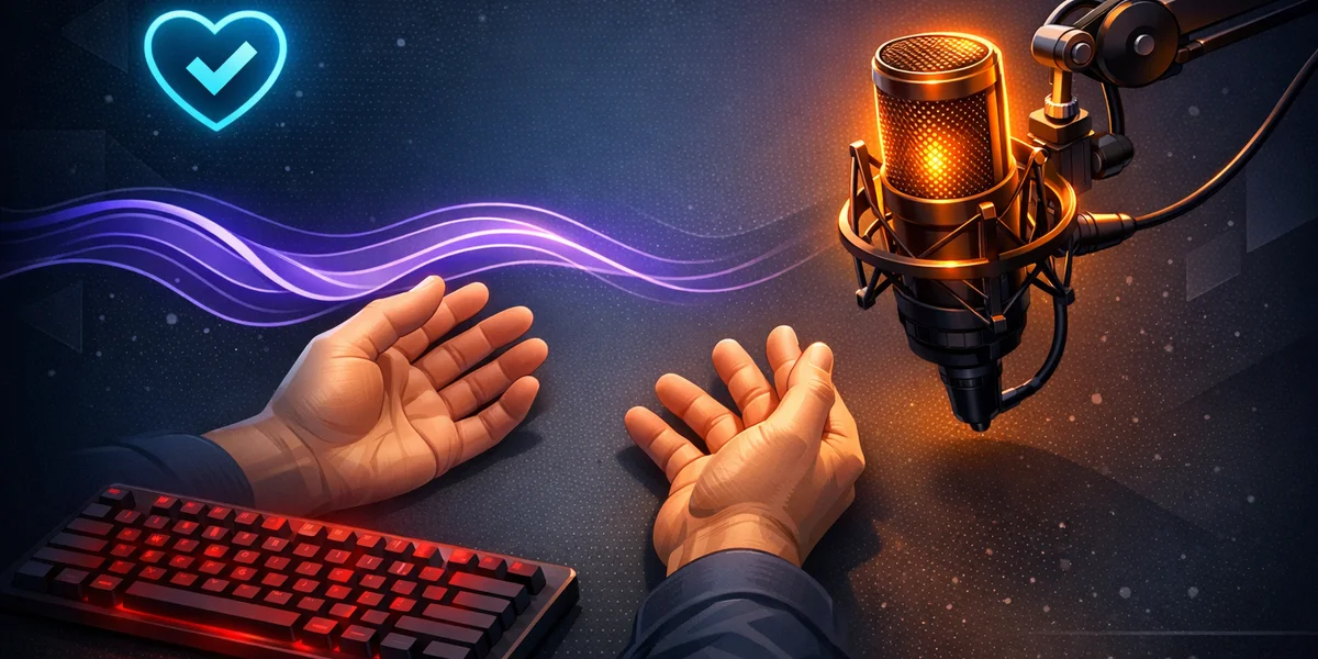 Professional recovering from carpal tunnel using voice dictation instead of keyboard typing