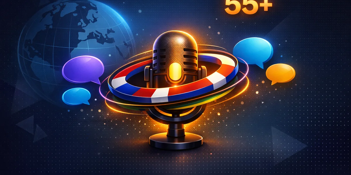 Multilingual voice dictation in 55+ languages — switch languages instantly