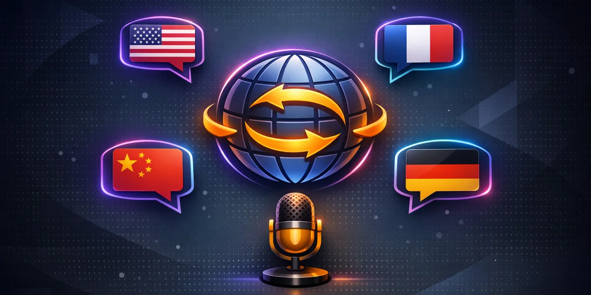 Dictée vocale multilingue — changement de langue fluide depuis une entrée vocale