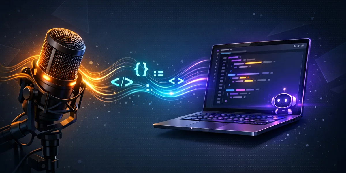 Vibe coding à la voix — du microphone à l'éditeur de code, flux de travail pour développeurs
