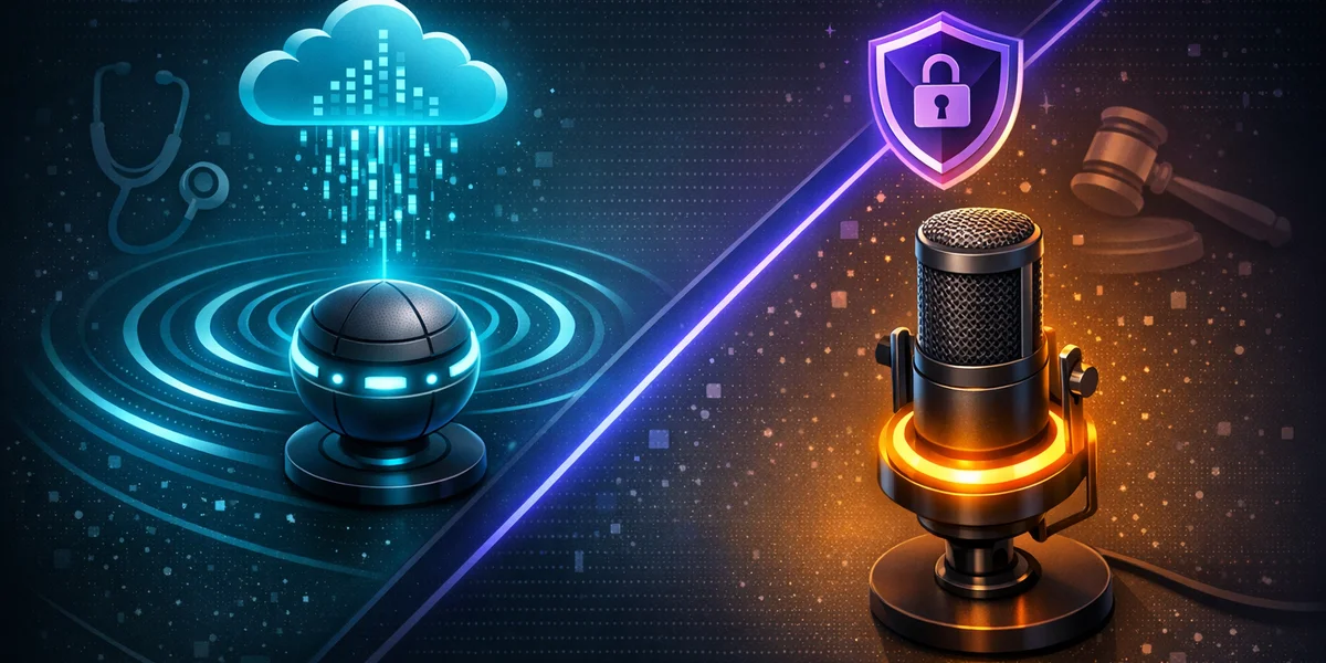 Dettatura attiva vs IA ambientale — confronto controllo, privacy e responsabilita professionale