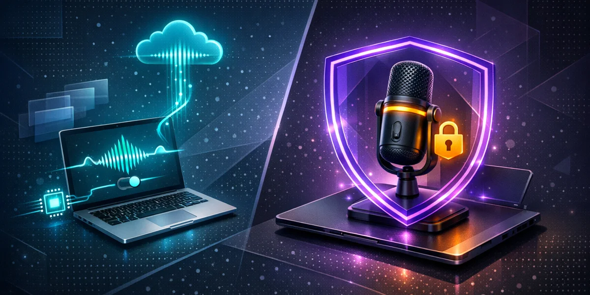 Spokenly Test — kostenloses Diktat lokal und in der Cloud vs. Weesper Neon Flow, immer offline