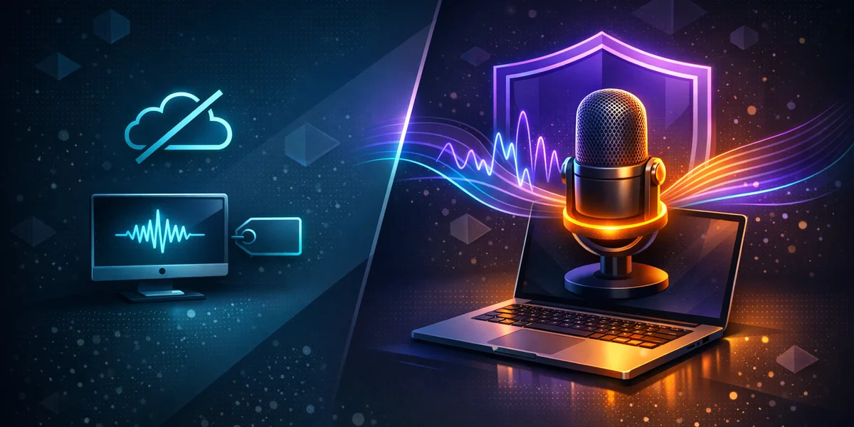 Speakmac vs Weesper Neon Flow: ditado offline minimalista no Mac vs privacidade multiplataforma