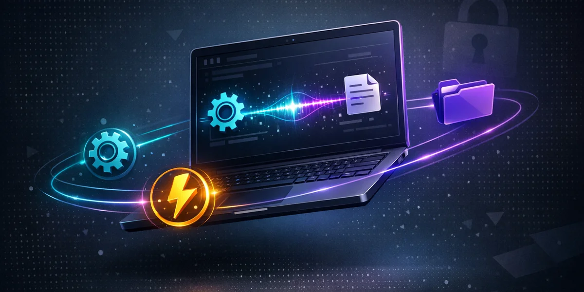 Automate file transcription on Mac with a local API, Shortcuts, and on-device gear icons