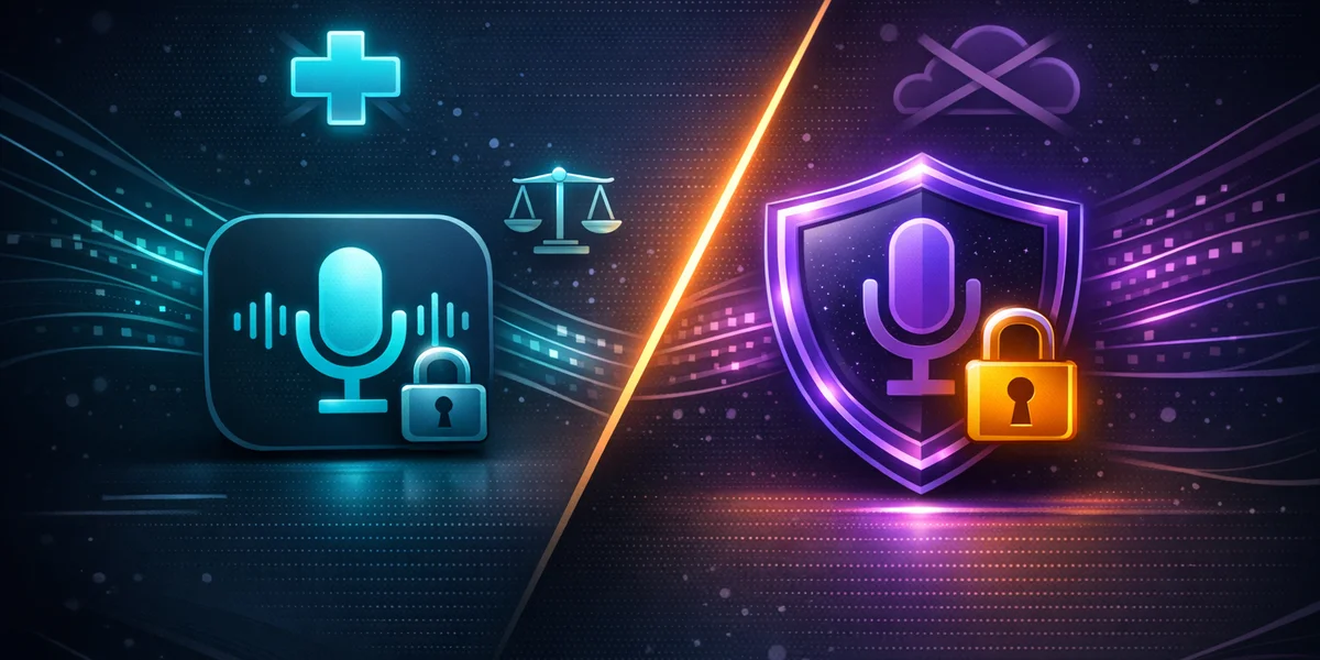CamoVoice vs Weesper offline dictation compared for HIPAA and GDPR regulated work