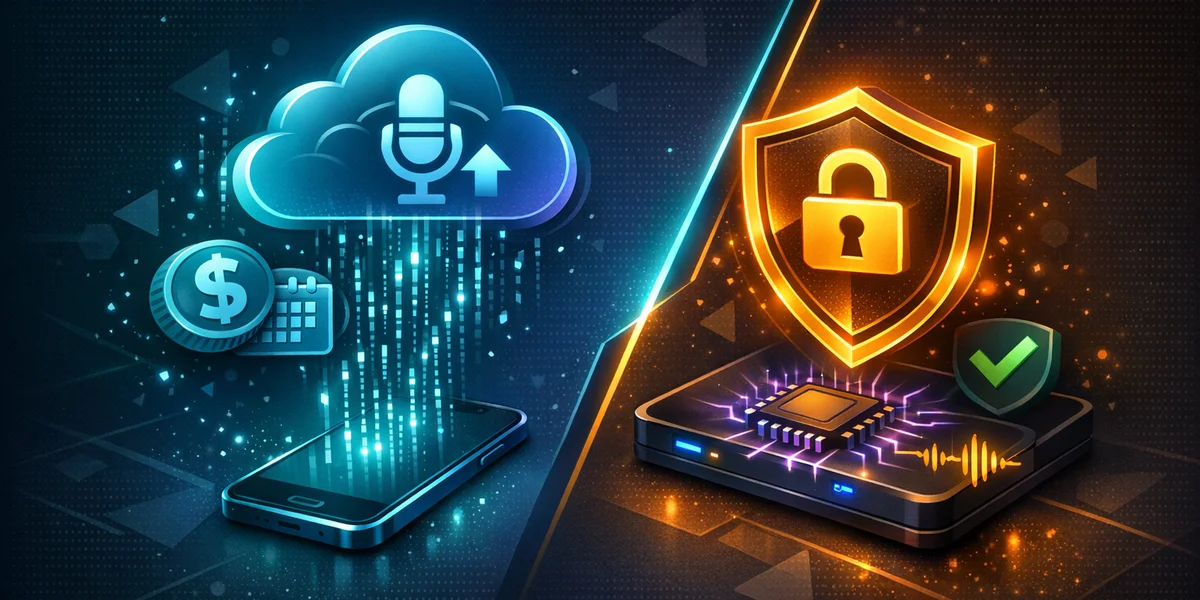 Glaido vs Offline-Mac-Diktat — Cloud-Abo vs datenschutzfreundliche Geräteverarbeitung