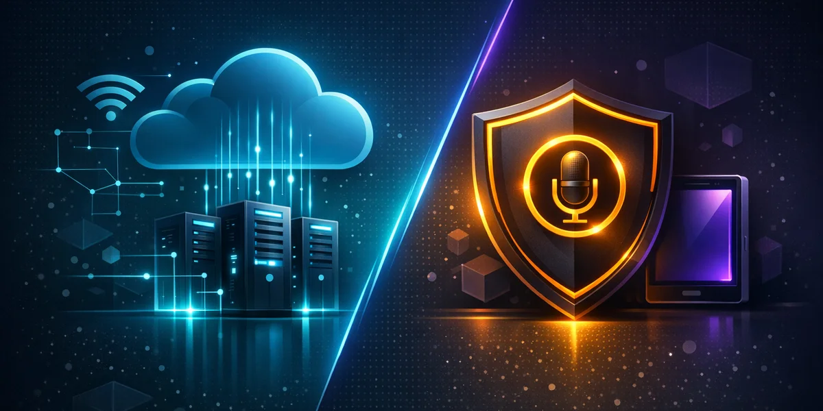 Dictée cloud Typeless vs dictée vocale hors ligne — comparaison confidentialité et tarifs