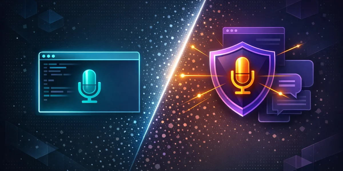 VS Code voice dictation vs a system-wide dedicated dictation app compared side by side
